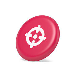 Target aim accuracy focus button application weapon shot bullseye 3d isometric realistic icon