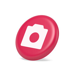 Photo video camera multimedia content creation button optical lens zoom device 3d side view icon