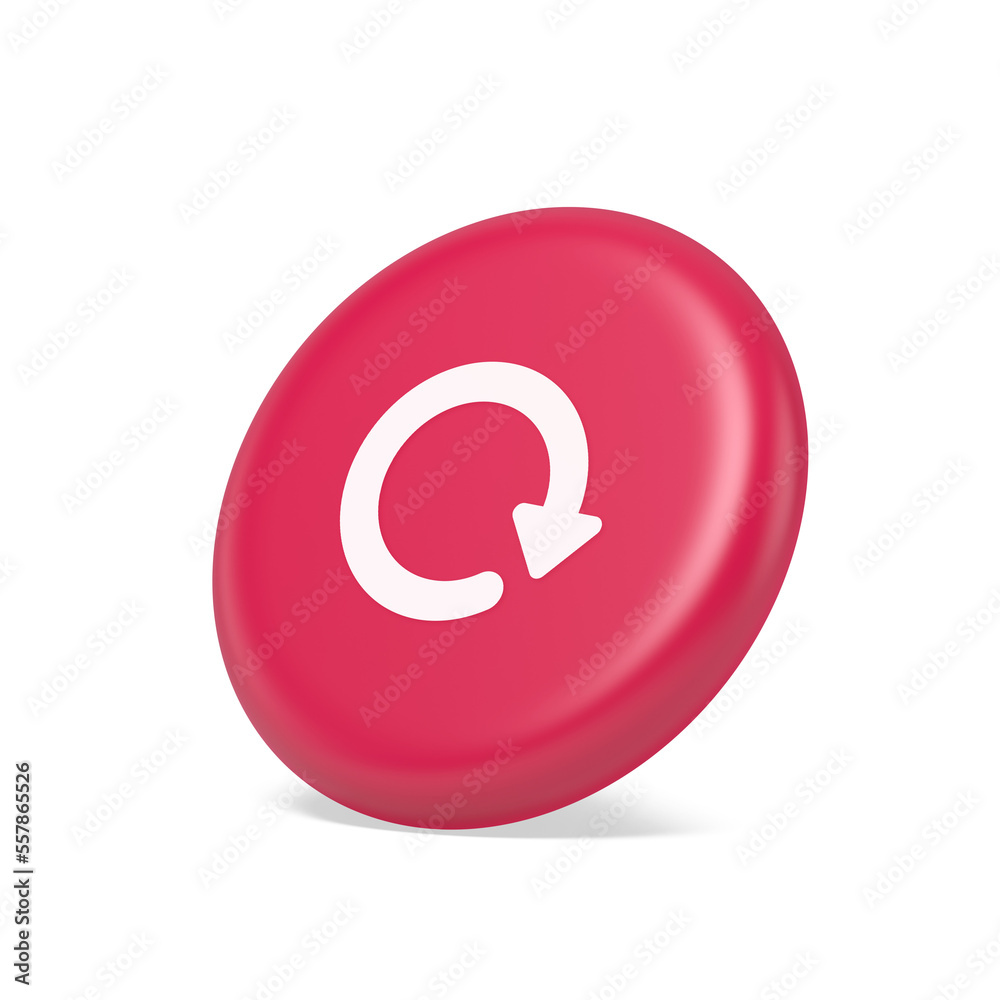 Poster circular arrow button curved dynamic loading progress navigation cursor 3d isometric realistic icon