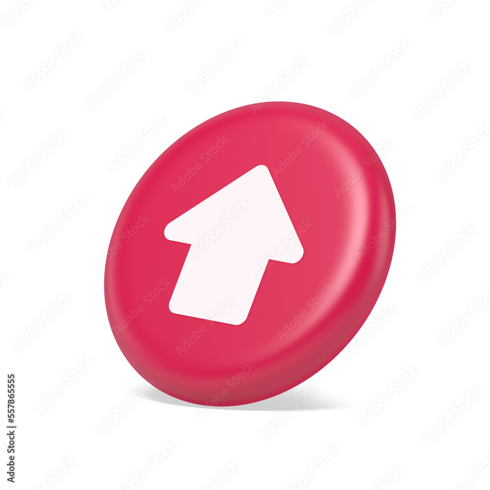 Poster arrow up button directional pointer cyberspace cursor 3d isometric realistic icon