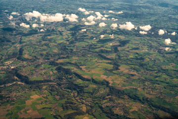 Aerial view of France during the flight Monastir to Lyon - Tunisia