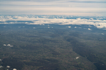 Fototapeta na wymiar Aerial view of France during the flight Monastir to Lyon - Tunisia
