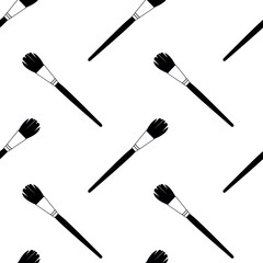 Vector flat hand drawn seamless pattern with natural or synthetic brushes