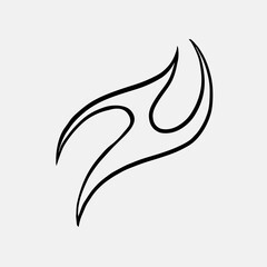 Popular and trending black and white vector fire ornament objects 2023 for tshirts, long sleeves, hoodies, parkas, streetwear, apparel and pajamas. Hand drawing of cool vector fire.