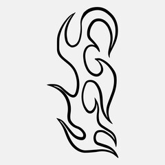 Popular and trending black and white vector fire ornament objects 2023 for tshirts, long sleeves, hoodies, parkas, streetwear, apparel and pajamas. Hand drawing of cool vector fire.