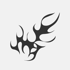 Popular and trending black and white vector fire ornament objects 2023 for tshirts, long sleeves, hoodies, parkas, streetwear, apparel and pajamas. Hand drawing of cool vector fire.