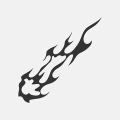 Popular and trending black and white vector fire ornament objects 2023 for tshirts, long sleeves, hoodies, parkas, streetwear, apparel and pajamas. Hand drawing of cool vector fire.