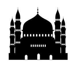 Islamic mosque logo vector icon template. Mosque silhouette icon logo template, Mosque icon vector Illustration design template