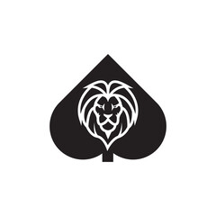poker lion king logo icon illustration vector illustration.
