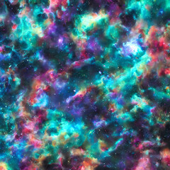Fototapeta na wymiar a psychedelic space full of stars and nebulae, generated by AI