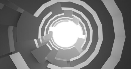 abstract 3d background with circles technology infinite tunnel