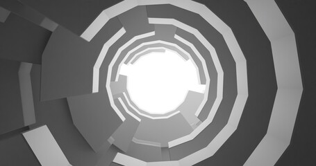 abstract 3d background with circles technology infinite tunnel