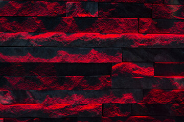 grunge background with stripes textured wall dark with red light 