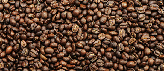 Fresh coffee beans background texture