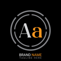 Aa Letter simple logo design vector.