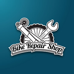 Bike repair shop vectorial end etitable logo