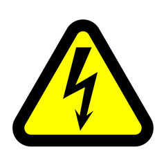 Electric Warning Sign on Transparent Background
