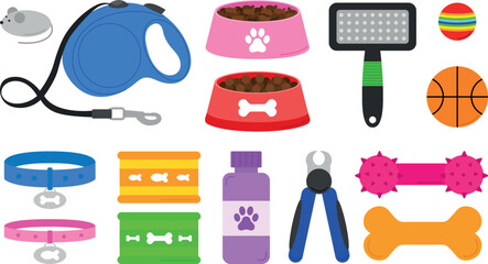 Pet care vector set