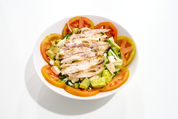 Tuna belly salad, avocado and tomatoes