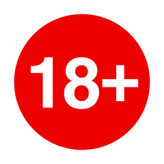 Age registration sign 18 Plus on Transparent Background