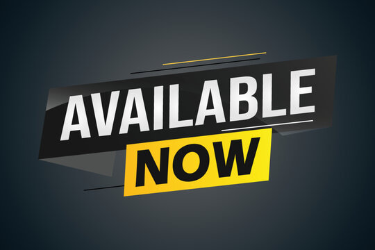 available now word concept vector illustration with lines 3d style for social media landing page, template, ui, web, mobile app, poster, banner, flyer, background, gift card, coupon, label, wallpaper