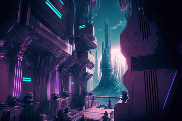 Metaverse city from the future