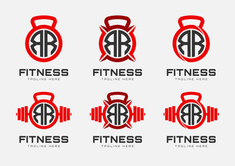 Monogram R letter gym. Perfect for gym center and physical fitness logos