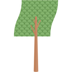 Flat Circle Themed Tree Nature Aesthetic Collection Set
