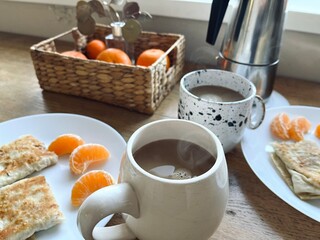 breakfast with coffee