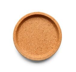 Cork plate isolated on white background