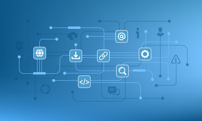 Technology digital system, Data analytic vector icon illustration background