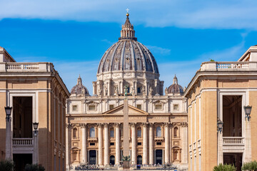 St. Peter's basilica dome in Vatican