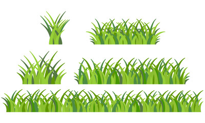Fototapeta na wymiar Set of green grass. Vector illustration.