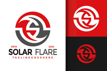 Fototapeta premium Monogram S Solar Flare Logo Design Vector Illustration Template