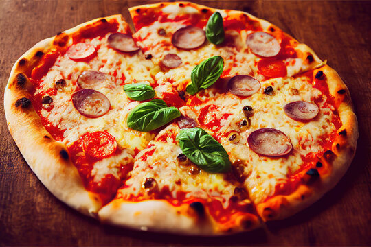 Delicious Pizza food photography #03, Generative AI