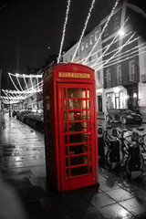Typical red telephone booth in London-England.