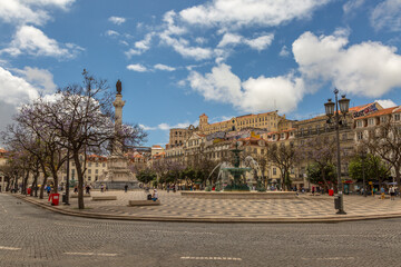 The beautiful Rossio Square in Lisbon Portugal
