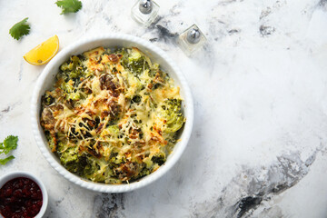 Homemade broccoli bake with cheese