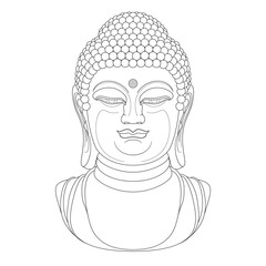Buddha Head N° 4 Line Drawing