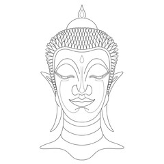 Buddha Head N° 7 Line Drawing