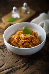 Homemade spicy cabbage stew