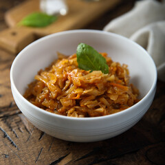 Homemade spicy cabbage stew