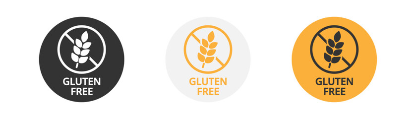Gluten free grain icon on light background. Allergy free food product. Diet concept. Bread without bread. Outline, flat, and colored style. Healthy food symbol. Flat design.
