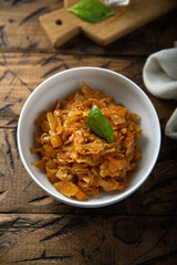Homemade spicy cabbage stew
