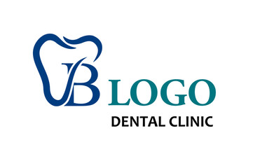 Initial Letter B with Tooth Line Art Icon for Dental Health Care and Dental Clinic, Dentistry Business Logo Idea Template