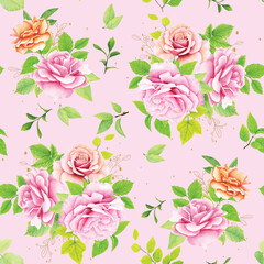 elegant floral roses seamless pattern