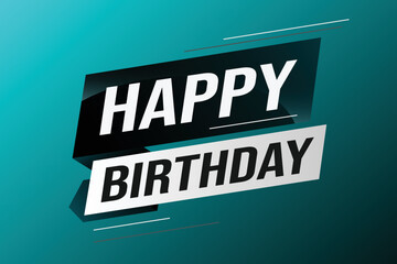 happy birthday word concept vector illustration with lines modern futuristic 3d style for landing page template web mobile app poster banner flyer background gift card coupon label wallpaper