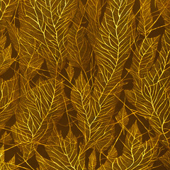 golden leaves on a background, generated by AI