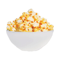 popcorn hand drawn with watercolor painting style illustration