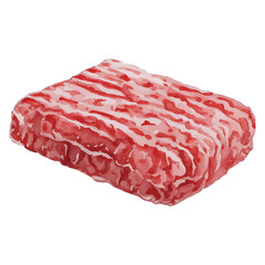 minced meat hand drawn with watercolor painting style illustration